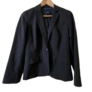 J.Crew Pinstripe Blazer 4 Gray Wool Dark Academia Corporate Core